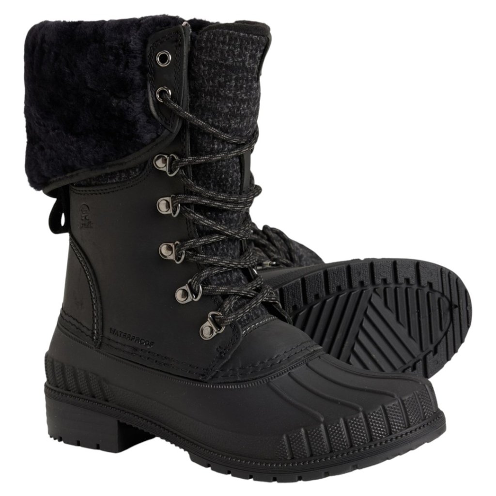 Kamik Sienna 2 Leather Shearling Tall Pac Boots  Waterproof Insulated